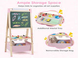 3-in-1 Wooden Kid's Easel NaturalPink, Magnetic Chalkboard/Whiteboard 60 Accessories 82274467