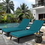 ZUN 2PCS Set Outdoor Lounge Chair Cushion Replacement Patio Funiture Seat Cushion Chaise Lounge W2911P207025