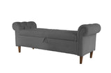 Multifunctional Storage Rectangular Sofa Stool- Gray 12224347