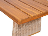 Outdoor Acacia Wood Bench,Teak Finish Brown Wicker N773P286715B