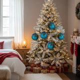 6PCS Set 3.9" Christmas Ball Ornaments Glass Hanging Balls for Holiday Treeations Colorful 78818053