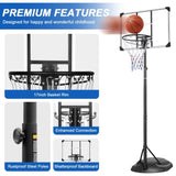 ZUN Portable Basketball Hoop Adjustable 7.5ft - 9.2ft with 32 Inch Backboard for Youth Adults Indoor 56980136