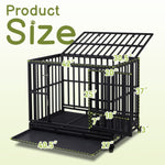 ZUN 42 Inch Heavy Duty Dog Crate, 3-Door Dog Kennel for Medium to Large Dogs with Lockable Wheels and 82726389