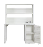 ZUN White 1-Door Writing Desk with Hutch B062P215481