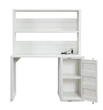 ZUN White 1-Door Writing Desk with Hutch B062P215481