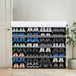 ZUN 8-Tier Portable 64 Pair Shoe Rack Organizer 32 Grids Tower Shelf Storage Cabinet Stand Expandable 65115046