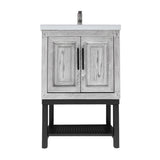 24" Bathroom Vanity White Ceramic Sink & Hot and Cold Faucet , Freestanding Bathroom Cabinet W688P224402