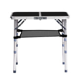 Outdoor Folding Camping Table, 2ft Portable Pinic Table with 3 Adjustable Height, Small Aluminum 66215445