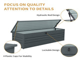 260 Gallon Metal Outdoor Deck Box Waterproof, Extra Large Patio Storage Box with Lockable Storage 02774007