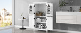 ZUN Elegant Bathroom Floor Storage Cabinet, Bathroom Storage Unit, Freestanding Cabinet with 4 Doors, N725P188461K