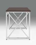 Madison Office Workspace Desk MDF/Chrome In Brown B091P183627