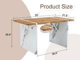 Modern style square dining table, medium-density fiberboard dining table, 55x31.5 inches, can be W1512P359375