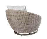 Cozy Outdoor Set - Swivel Woven Chairs, Side Table - All-Weather Resin Wicker, Powder-Coated B081110063