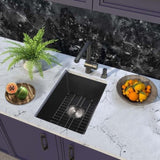 Quartz 13.77" L X 17.71" W Undermount Bar Sink With Basket Strainer W1225P194051