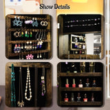 Fashion Simple Jewelry Storage Mirror Cabinet With LED Lights Can Be Hung On The Door Or Wall W2512P175727