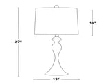 27" Contemporary Metal Table Lamp in Brushed Nickel with Light Blue Linen Shade from Grandview B202P224086