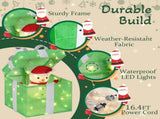 12in Motorized Pop-up Gift Box with Snowman, Outdoor Christmas Decorations with Motor & 60 LED 42683322