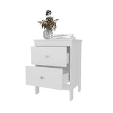 FM FURNITURE Nogales NightStand with 2 Drawers, Withe B128P301379