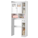 ZUN Double-Door Bathroom Cabinet with 2, Adjustable Panels, 1 Drawer and 3 Side Shelves, White 23726819