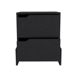 Nightstand with 2-Drawers, End Table with Sturdy Base, Black B097120606
