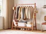 Heavy-Duty Solid Wood Freestanding Clothes Rack, A-Shaped Garment Hanger Stand with 63185217