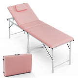 ZUN Portable Tattoo Chair Table with Storage Bag, Foldable Spa Bed for Client 2-Section Folding 02793456