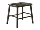 Black Metal Finish 3pc Counter Height Set Table and 2 Stools, Faux Marble Tabletop, Faux Leather B011P246322