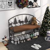 Shoe Rack Bench for, Industrial Bench, Rustic Shoe Rack for Small Spaces, Upholstered W2167P225266