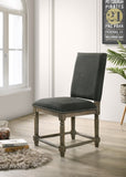 Everton Set of 2 Gray Fabric 19" Dining Chair with Nailhead Trim B061125431
