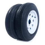 qty2 Trailer Tires & Rims Tubeless 4 Lug Wheel White Spoke 4 Ply 5.30-12 63337400