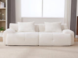 Loveseat Modular Sectional Sofa for Living Room, Comfy Tufted Cloud Floor Couch with 2 Pillows, W5385P455461