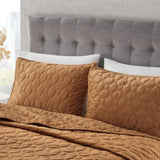 3 Piece Velvet Quilt Set Rust Full/Queen B03597648