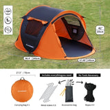 2 Person Black Orange Pop Up Camping Tent T2602P171175
