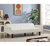 White Convertible Double Folding Room Sofa Bed, PU Leather, Tufted Buttons, Suitable for 15429988