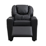 ZUN Kids Recliner Chair Black PVC W311P216907