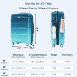 Luggage Set of 3, 20-inch with USB Port, Airline Certified Carry-on , ABSPC Hard Shell N726P264892C