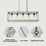 ZUN Filep 5 - Light Farmhouse Kitchen Island Pendant Light[No Bulb][Unable to ship on weekends, please 98235129