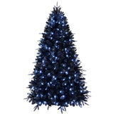 5ft Black Christmas Tree with 250 White LED Lights, 1076 Tips PEPVC Artificial Tree for Halloween & 78139816