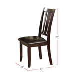 Simple Contemporary Set of 2 Side Chairs Brown Finish Dining Seating Cushion Chair Unique Design B01157357