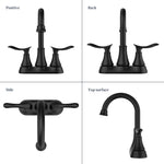 ZUN 2-Handle 4-Inch Matte Black Bathroom Faucet, Bathroom Vanity Sink Faucets with Pop-up Drain and 71309970