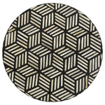 ZUN Black White and Gold Top Accent Table B062P153896