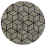 ZUN Black White and Gold Top Accent Table B062P153896