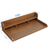 Washer Dryer Countertop, Laundry Wood Shelf Topper with Edge, 54" Width x 27.5" Depth Double Layer W2641P309073