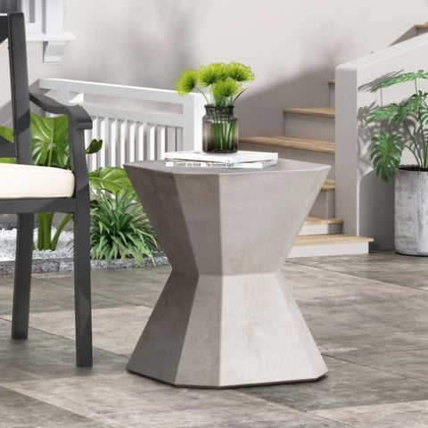 ZUN Outdoor LightWeight Concrete Side Table 73453.00