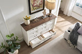 10 Drawer Dresser Chest for Bedroom with Wooden Base and Riser Trim, Wooden Rustic Rustic Chest of W2393P276633