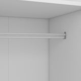 ZUN 3-Door Shutter Wardrobe with shelves, White 12419449