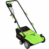 13" Electric Lawn Dethatcher w/ Collection Bag and Removable Blades -Green 13936197