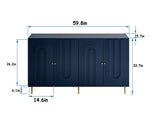 Modern Blue Lacquered 4 Door Wooden Cabinet Sideboard Buffet Server Cabinet Storage Cabinet, for 64268074