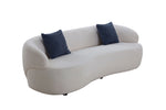 ZUN Mid Century Modern Curved Sofa, 3 Seat Cloud couch Boucle sofa Fabric Couch for Living Room, W876P191458