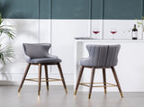 Leland Fabric Upholstered Counter Height Wingback Stools, Set of 2, Gray T2574P165108